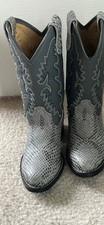 Vtg 1980's Boys Cowboy BootsGray  Black 8.8" No Size