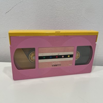 Vintage 80s Le Clic Pink Yellow VHS Tape Cassette Rare Color