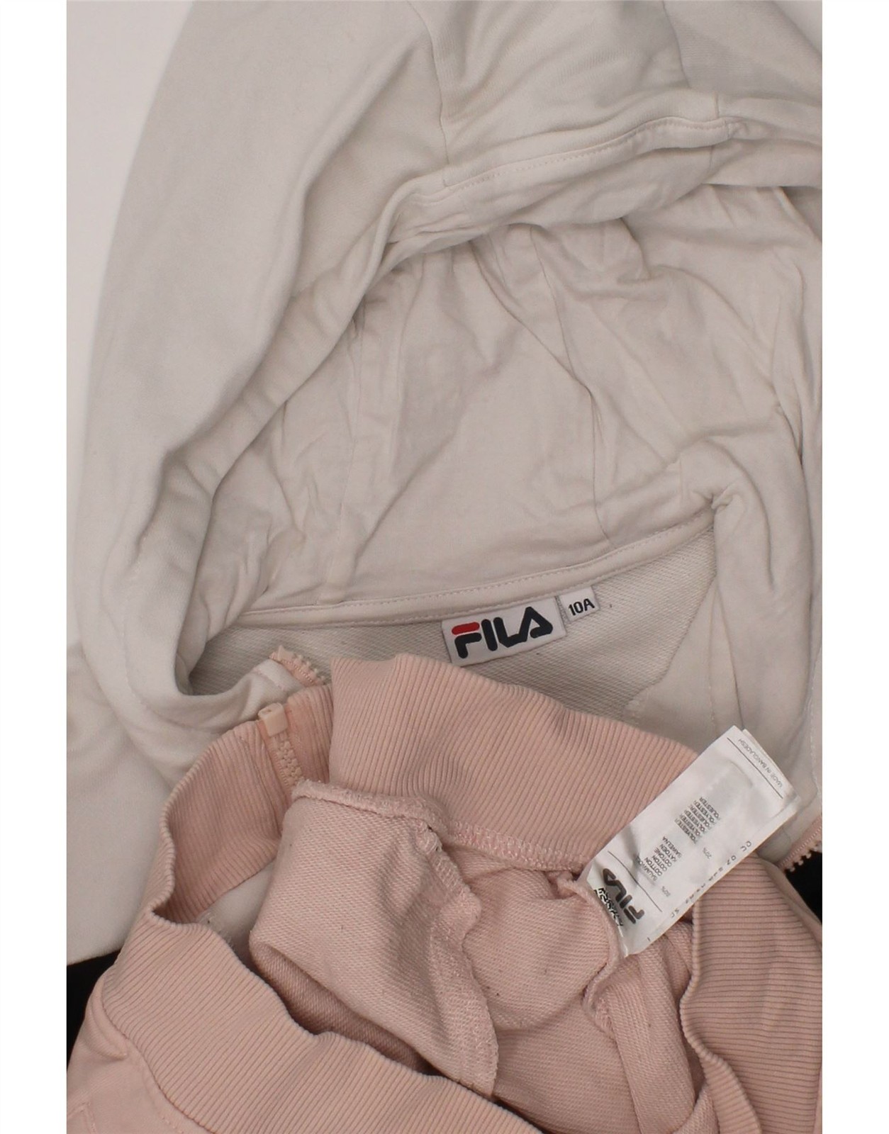 Felpa con cappuccio FILA bambina grafica zip 9 10 anni rosa colorblock cotone DQ43