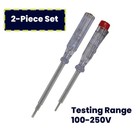 2 x Electrical Mains Voltage Tester Electricians Insulated Screwdriver 100-250V