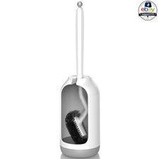 Toilet Bowl Brush With Holder White 1 Pack Curved Bristles Deep Cleaning