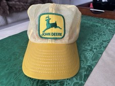 Vintage 1968 John Deere Yellow Mesh SnapBack Trucker Hat