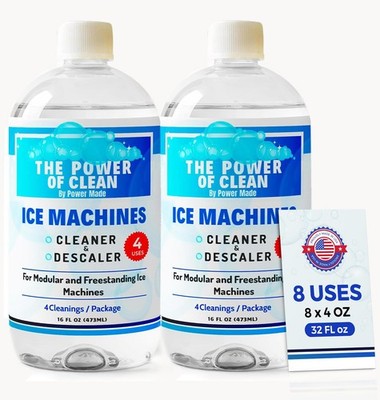 Ice Machine Cleaner & Descaler 16 fl oz 4 Uses | Nickel Safe Ice Maker Cleane...