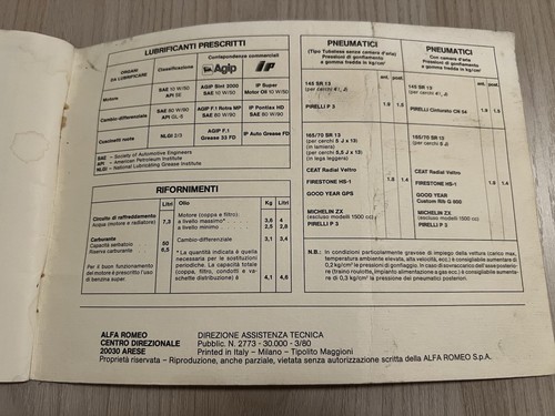 Libretto Uso e Manutenzione Alfa Romeo Alfasud 1.2 1.3 1.5 Originale Marzo 1980 - Foto 10 di 10