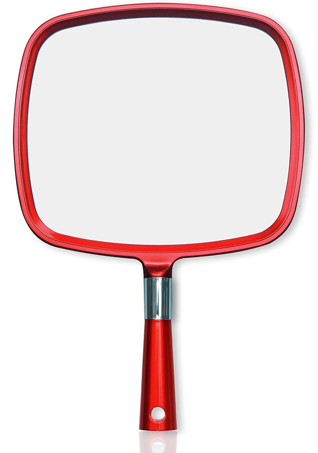 MIRRORVANA Large Hand Mirror with Comfy Handle Big Handheld Mirror for Barber