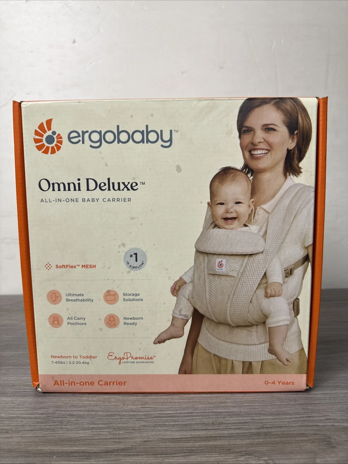 Ergobaby Omni Deluxe Mesh All-in-One Baby Carrier - Natural Beige
Opens in a new window or tab