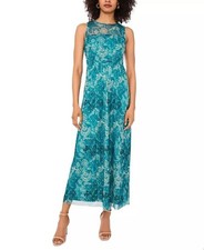 $99 Vince Camuto Women's Printed Maxi Dress Cool Lapis Size L