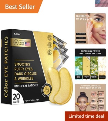 20 Pairs of Luxurious Gold Under Eye Patches for Dark Circles & Puffiness