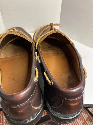 Rancourt Leather Upper & Soles, Boat Shoes Brown Size 9D VGC Made In USA - Picture 7 of 8