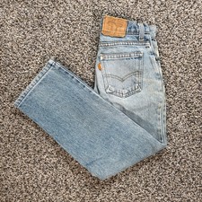 Vintage Levi's 705 Orange Tab Kid's 24x22 Jeans Light Wash Distressed
