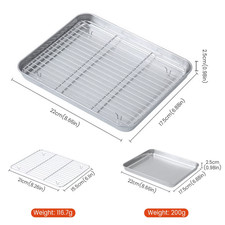 Stainless Steel Baking Tray with Wire Rack Non-Stick Grill Tray Cake Baking Cool