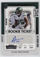 2021 Panini Contenders Rookie Ticket Alijah Vera-Tucker #148 Auto 12fr
