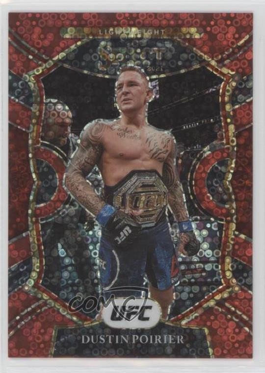 2021 Panini Select UFC Concourse Red Disco Prizm 72/199 Dustin Poirier #72 14ch