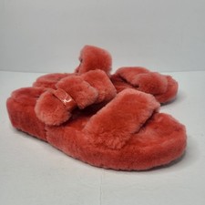 UGG Slides Sandals Fuzz Yeah Sheepskin Coral Slipper Comfort Women's Sz 9
