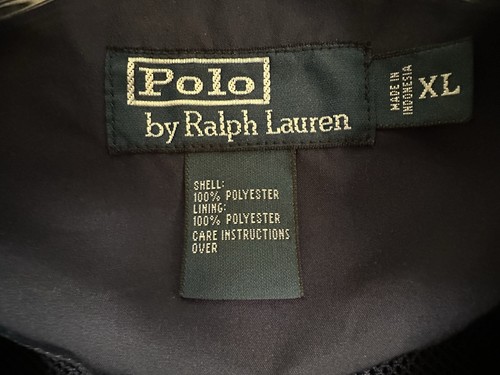MENS XL POLO RALPH LAUREN WINDBREAKER JACKET NAVY COBALT BLUE STRIPE MESH LINING - Picture 4 of 6
