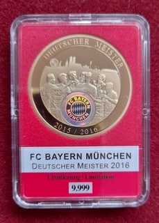 Medaille FC Bayern München 2016 Meister pp selten