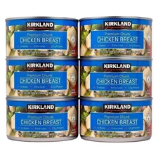 6 Count | Kirkland Signature chicken breast, packed in water, premium chunk,...