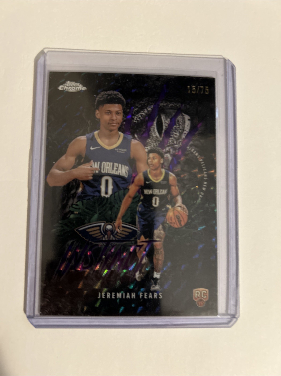 JEREMIAH FEARS 2025-26 TOPPS CHROME INSTINCT ROOKIE PURPLE GEO RC /75 Q3464