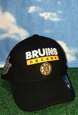 Boston Bruins Hat cap NWT Black Stanley cup 2018 S/M  Adidas Flex fit Fitted H39