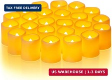 Homemory 24 Pack Ivory Flameless Flickering LED Votive Tealights Candles