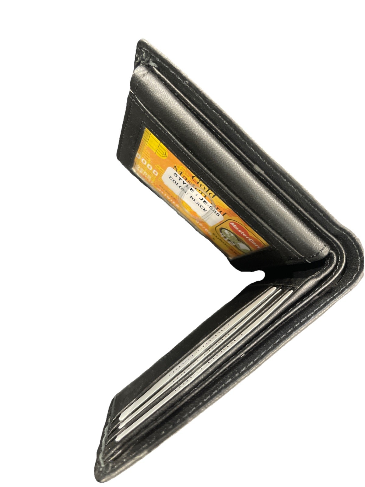 MEN'S GENUINE LEATHER WALLET WITH NO ZIP POCKET BLACK (JE545)