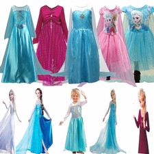 Frozen Elsa Princess Costume Party Cosplay Anna Dress for Girls Halloween Xmas