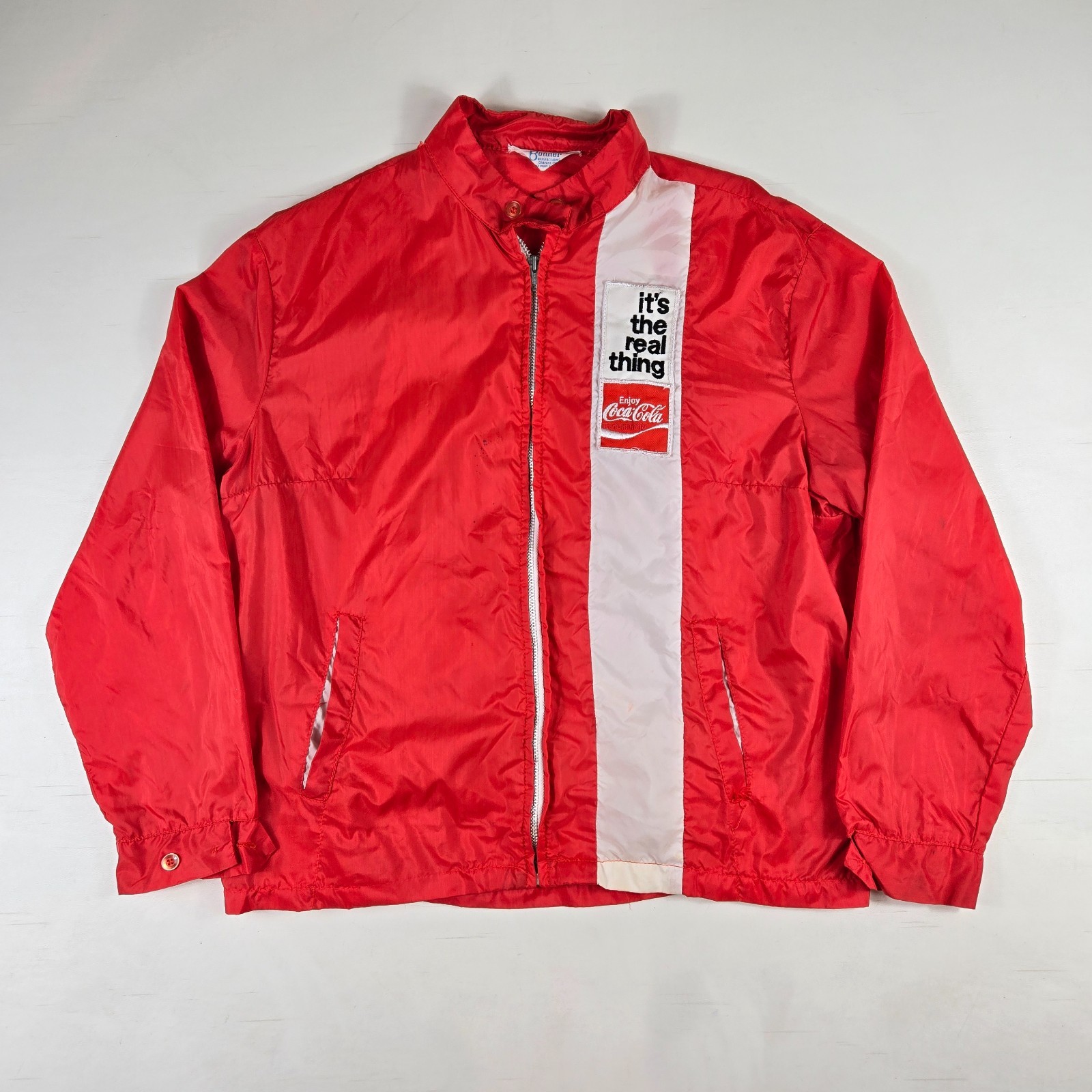 Vintage Coca-Cola Employee Jacket Adult Large Windbreaker Its The Real Thing 80s