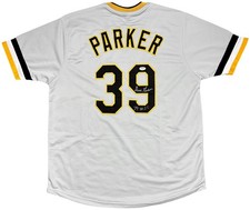 Dave Parker SignedThe Cobra Custom Pirates Gray Jersey Inscribed 79 WSC PSA