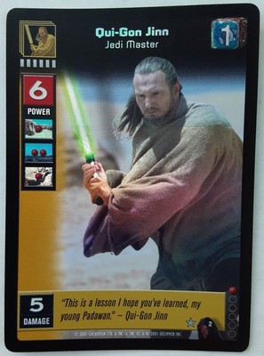 Qui-Gon Jinn Jedi Master ULTRA RARE FOIL REFLECTIONS star wars young jedi ccg