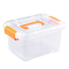 Small Plastic Storage Bin With Latching Buckles Portable Handle Heavy Duty OU