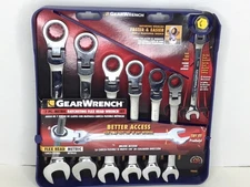 🔥GEARWRENCH 7-PC METRIC FLEX HEAD RATCHETING COMBINATION WRENCH SET# 9900🔥