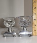Antique French Empire 1819-1838 .95 Silver Mounted Cut Crystal Salt Cellars Pair — photo 9