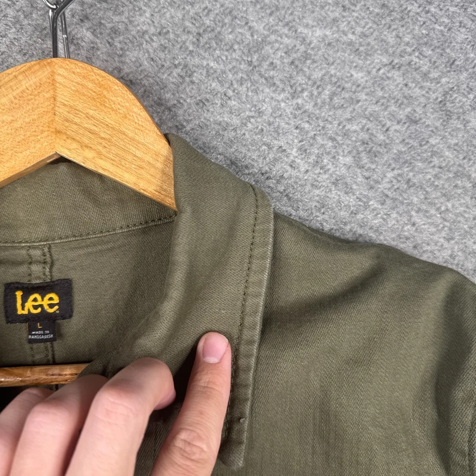 Lee Chore Coat Womens Large L Green Denim Barn Jacket Stretch - Image 4 of 4