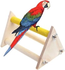 Litewoo Parrot Bird Wooden Perch Stand Play Toys Gym Grinding brown