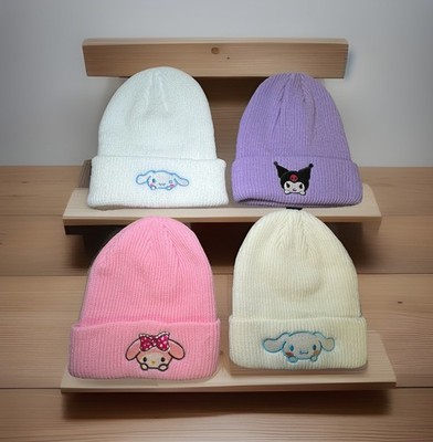 Sanrio Hello Kitty Kuromi Cinnamoroll My Melody Knitted Beanie Hat Embroidered