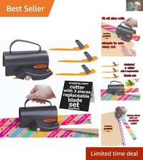 Lightweight and Safe Gift Wrapping Paper Cutter with Manual Retractable Handle