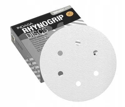 INDASA White Line Schleifpapier Schleifscheiben Klett 150mm 6Loch Körn P40-P600