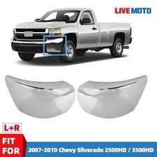 Front Bumper End Set For 2007-2010 Chevrolet Silverado 2500 Hd 3500 Hd Chrome