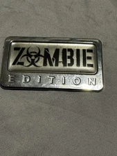 Zombie Edition Chrome Emblem with domed decal Car Auto motorcycle bike Badge