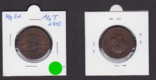 1/4 Thong Bronze Coin Portuguese India 1903 VF (171751)