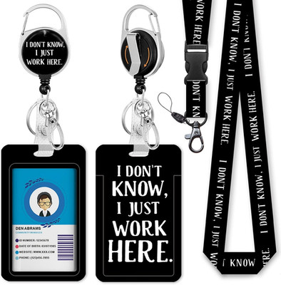 Retractable Badge Holders with Detachable Lanyard, Funny Id Card Holder Keychain
