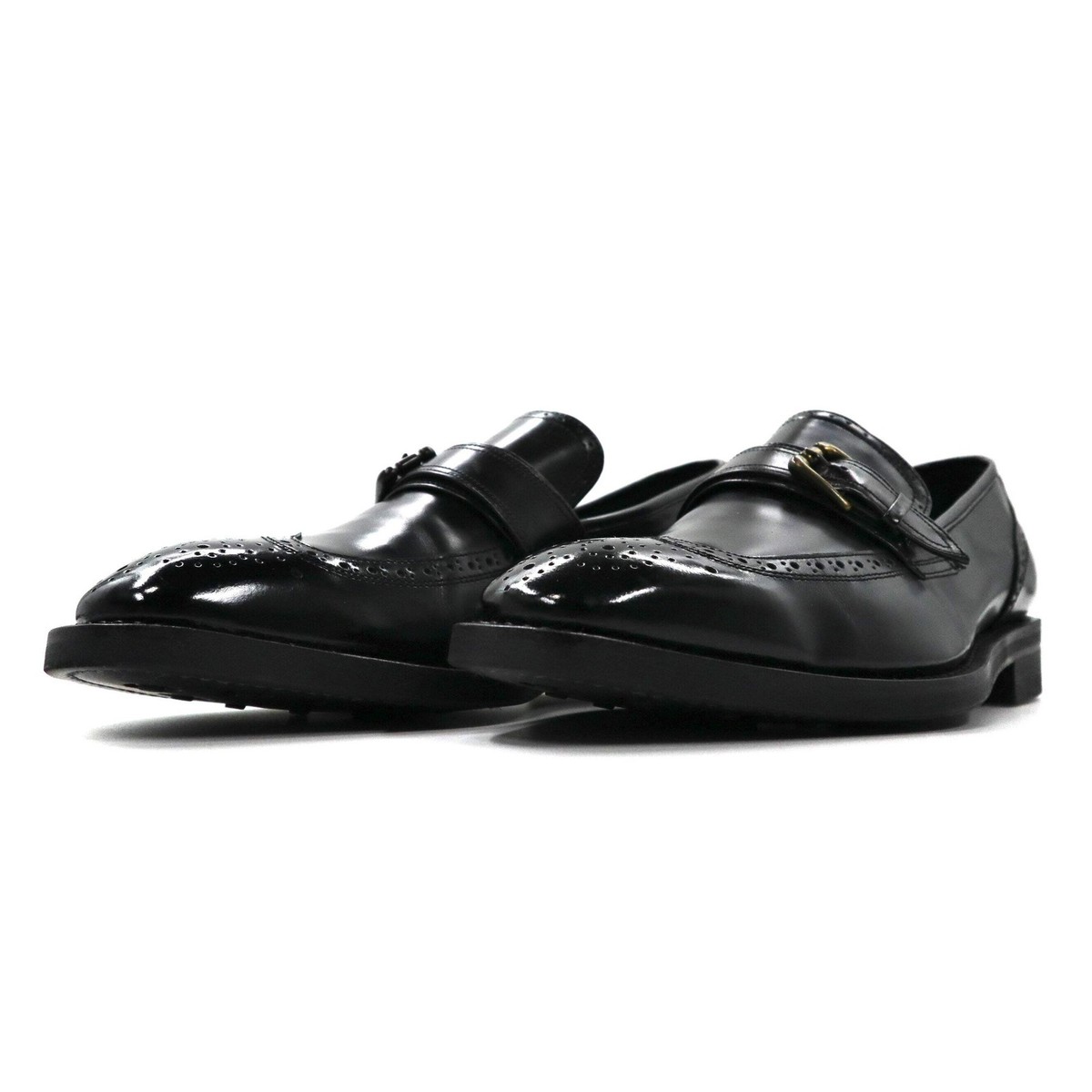 靴 DAKS LONDON DAKS wing tip Loafers medallion shoes US8.5 black leather