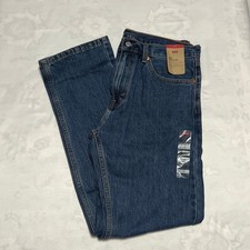 Levis 505 Regular Fit Mens Jeans 33x32 Medium Wash Straight Leg 100 Cotton NEW