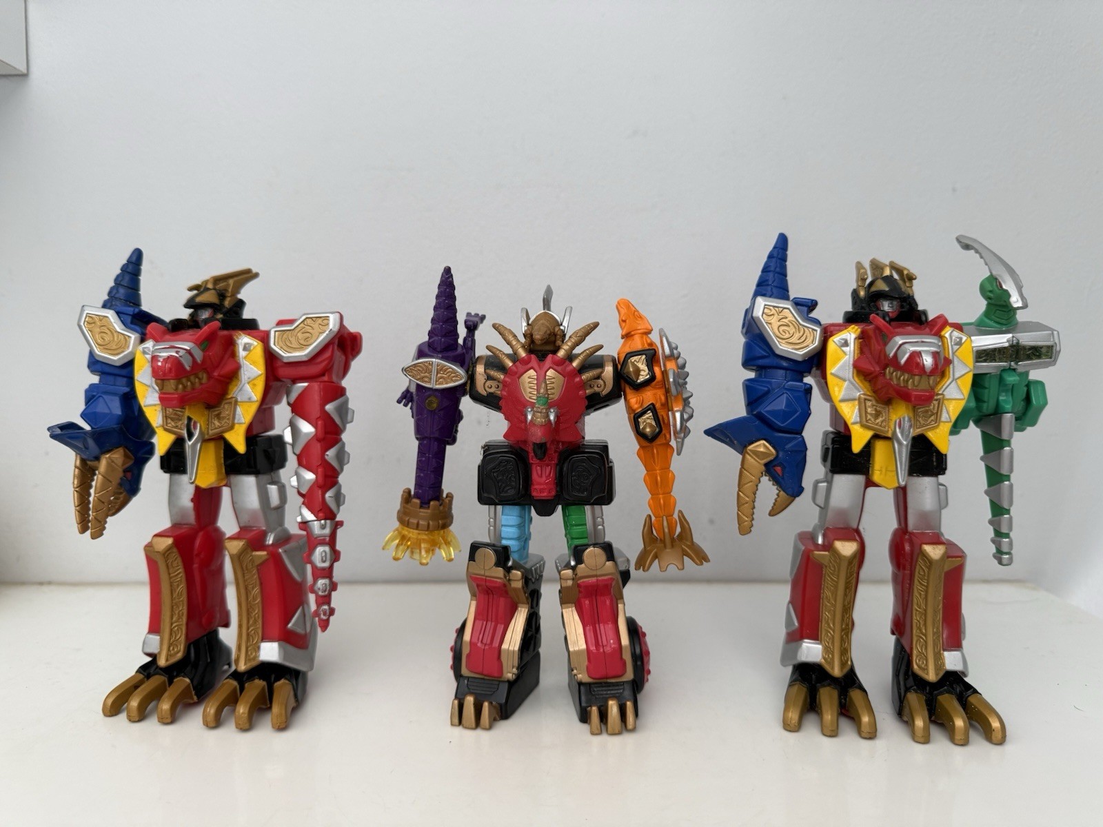 Power Rangers Dino Thunder Triceramax & Thundersaurus Megazords x 3 Figures 2003