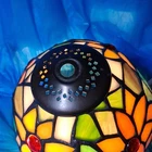 Vintage Tiffany Style Stained Glass Floral Mosaic Dome Lamp Shade Multicolor.