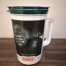 VTG Dunkin Donuts Super Thermo Travel Mug 34oz Hot /cold USA Lowland Gorilla