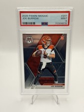 2020 Panini Mosaic #201 Joe Burrow RC Rookie Card NFL Bengals PSA 9. rookie card picture