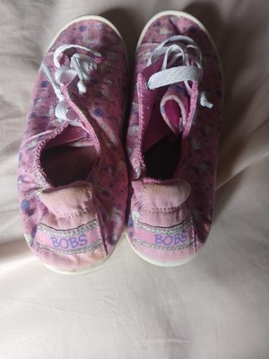 Bobs Skechers Memory Foam Slip-On Shoes Pink  Unicorn And Stars Sz 4.5