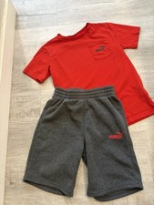 Youth Boys Size 8 Outfit Set Red Shirt Gray Shorts Never Worn Active Set Puma