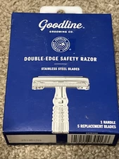 Goodline Men's Double Edge Safety Razor + 5 Stainless Steel Replacement Blades